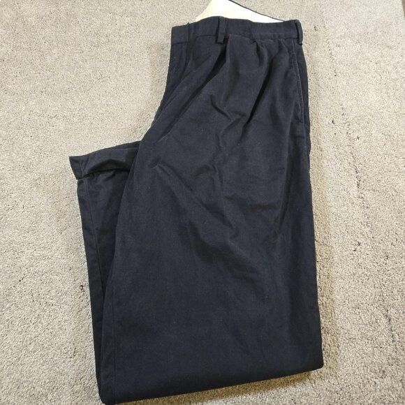 Polo Ralph Lauren Pants Mens 40 x 30 Navy Chino Pleated - Picture 1 of 10